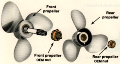 Volvo Penta dual propeller assembly illustration