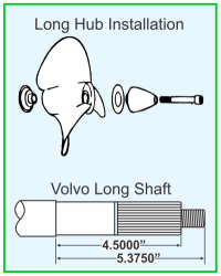 Volvo Penta Aquamatic long hub propeller assembly illustration